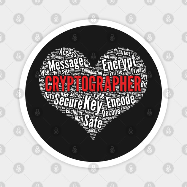 Cryptographer Heart Encryption Design Security Programmer print Magnet by theodoros20